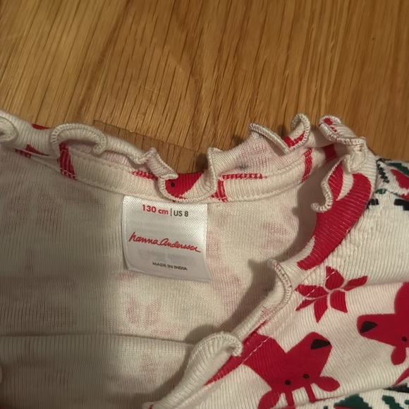 Festive Red and White Kids Dress - Picture 3 of 4